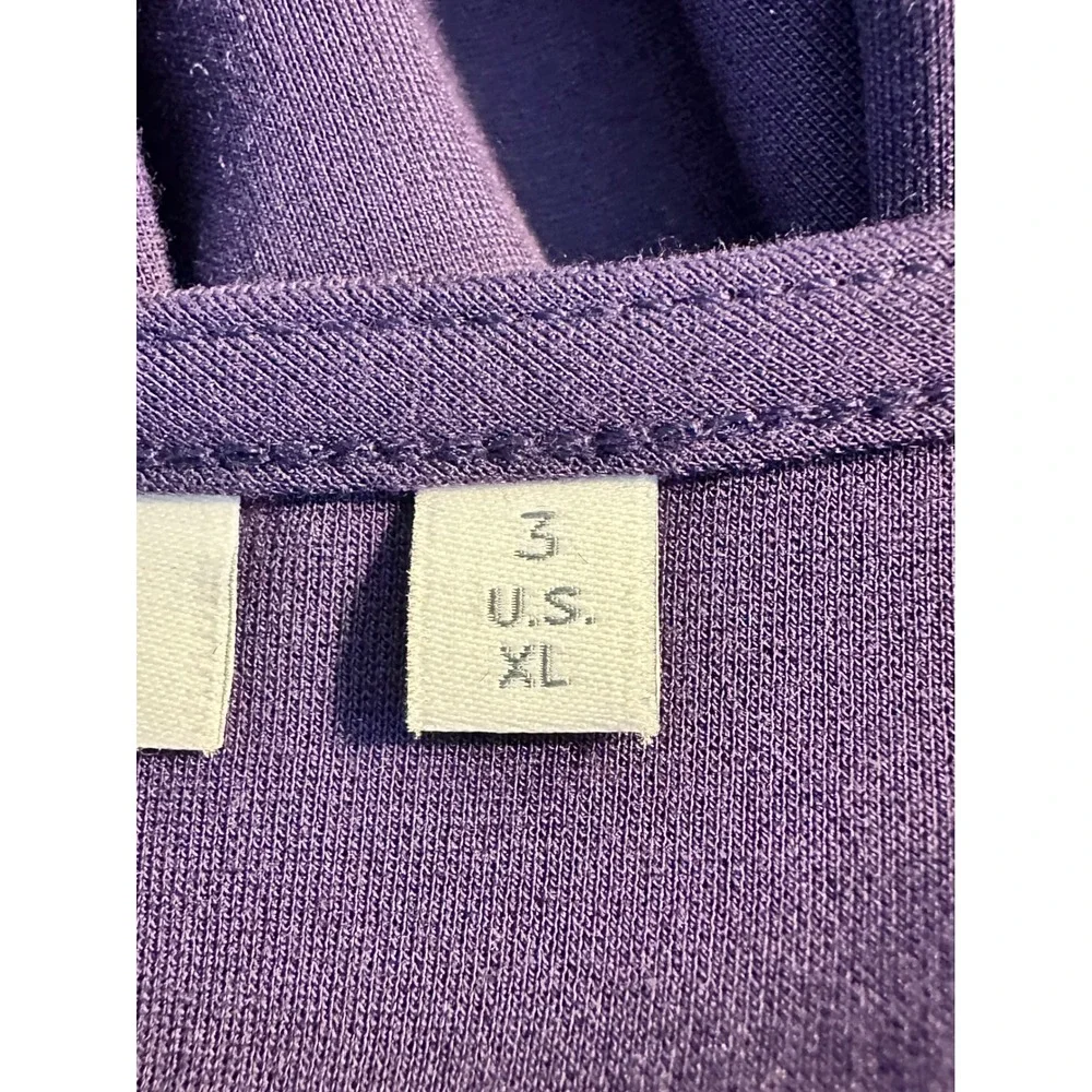 Chico's Rhinestone Embellished Split V-Neck Knit‎ Tunic Top Size 3 XL Purple - Picture 8 of 9